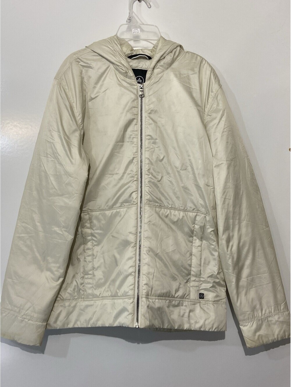 Mens AETHER Beige Insulated Eco Space Hoodie Jacket Sz M
